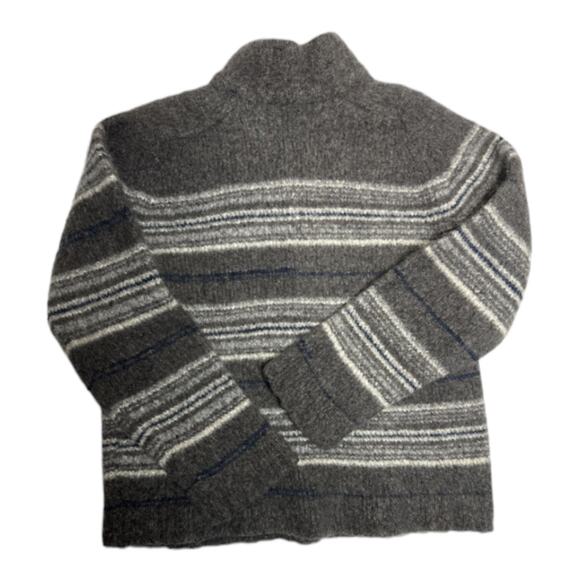 Zegna Sport wool sweater high neck & 1/4 zip gray & cream size small - Picture 8 of 12